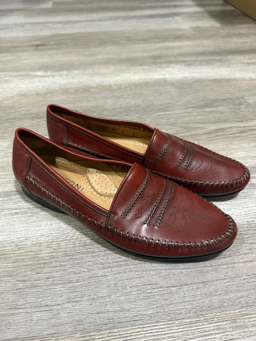Santoni Men's Slip-On Brown Leather Loafers